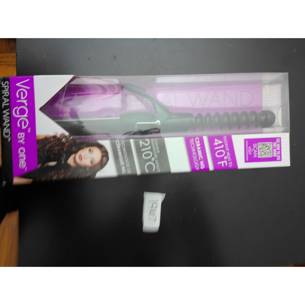 Verge by One Spiral Wand Hair Curler Black Ceramic NG 410F Professional Styling